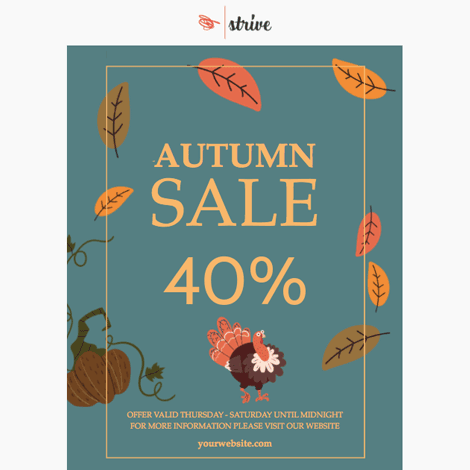Thanksgiving Autumn Sale Fun Illustration